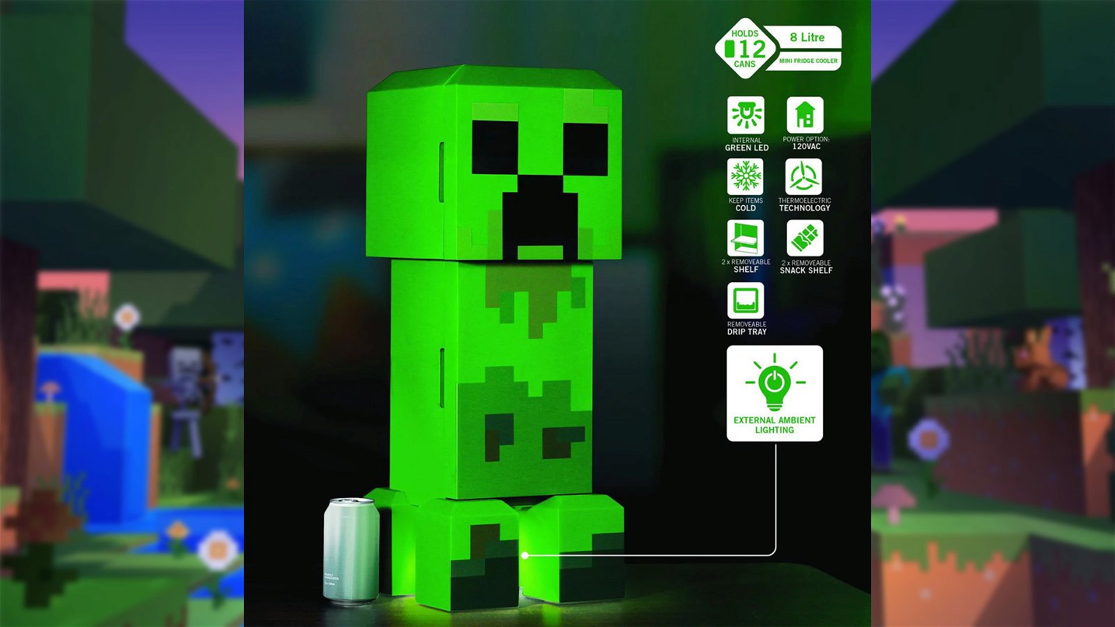 Minecraft svela un frigo a forma di Creeper che, per fortuna, non esplode