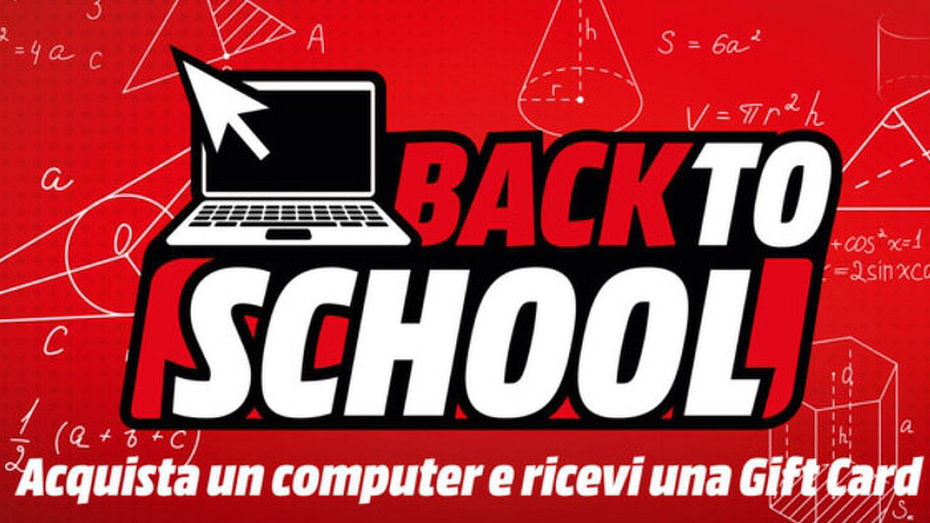 Immagine di Back to School MediaWorld: acquista un PC o notebook e ricevi una Gift Card fino a 250€