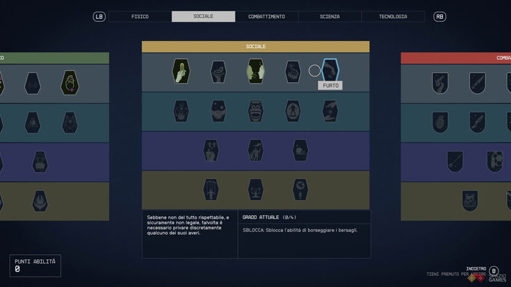 Come migliorare le abilità in Starfield