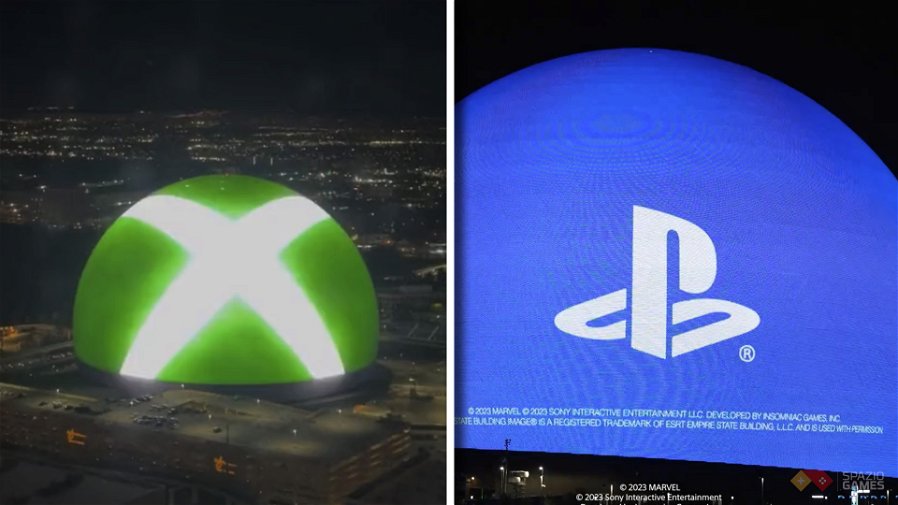 Immagine di PlayStation e Xbox si sfidano a colpi di... Sphere di Las Vegas