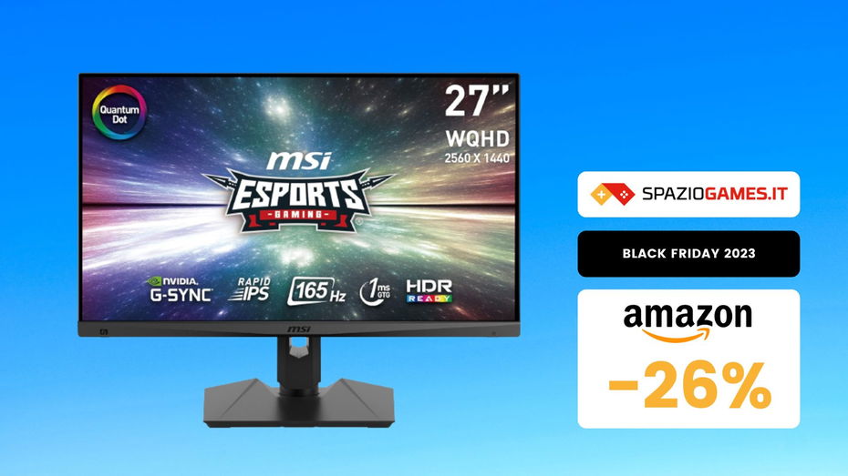 Immagine di OFFERTA STRAORDINARIA sul monitor gaming MSI da 27" 165Hz! (-26%)