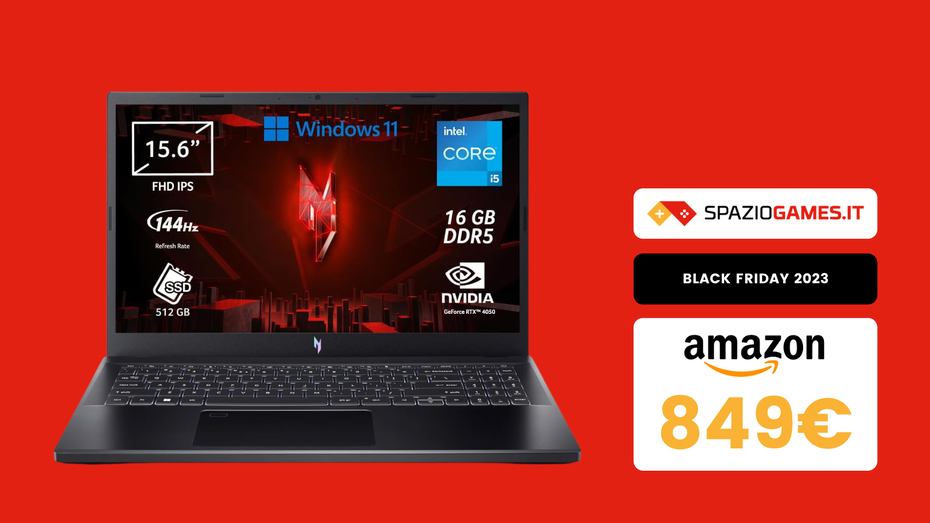 Immagine di Notebook Acer Nitro V 15 in SUPER sconto per il Black Friday: solo 849€!