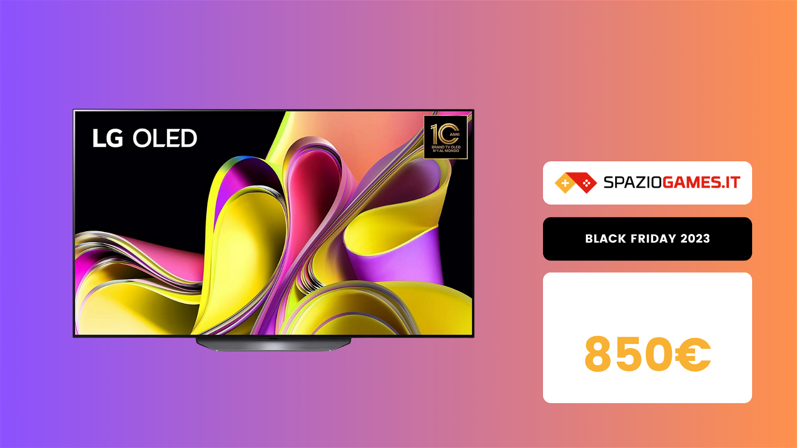 Smart TV LG OLED B3 a meno di 850€ per il Black Friday di MediaWorld!