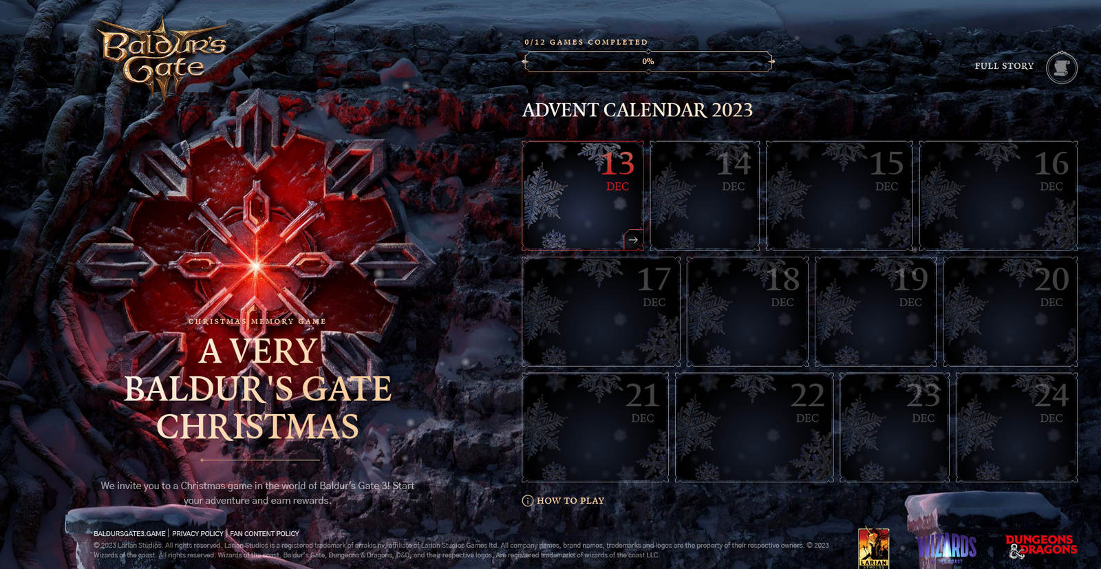 Baldur's Gate 3 lancia il suo Calendario dell'Avvento: contiene una storia inedita