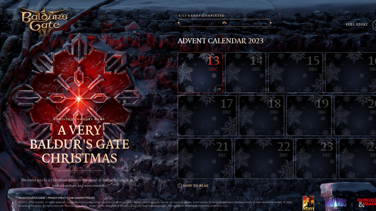 Baldur's Gate 3 lancia il suo Calendario dell'Avvento: contiene una storia inedita