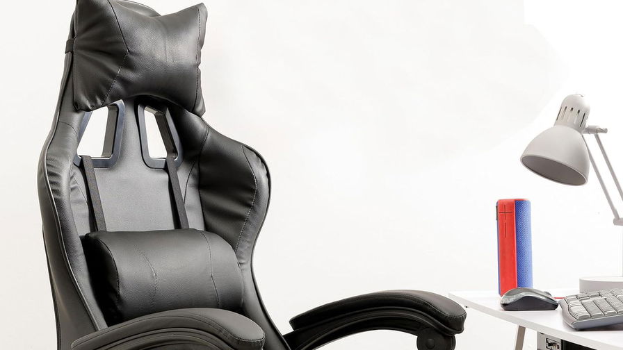 Baroni Home Sedia da Gaming, Sedia Ufficio Ergonomica con Schienale  Regolabile, Poggiatesta e Supporto Lombare Nero