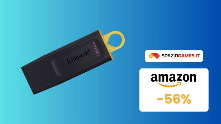 Chiavetta USB Kingston da 128 GB a meno di 9€ su Amazon