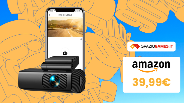 SVUOTATUTTO AMAZON: Dash Cam Euki in sconto del 33%