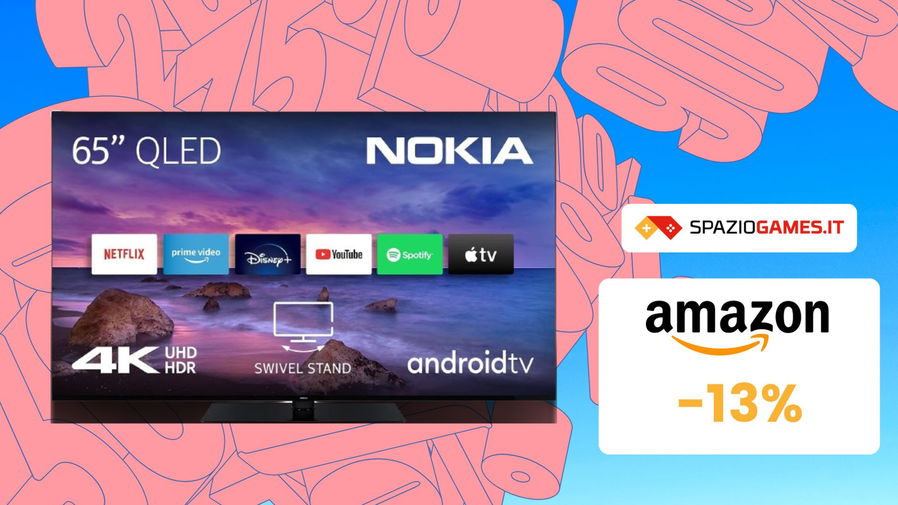 Immagine di Nokia QN65GV315ISW: smart TV QLED al PREZZO PIU' BASSO DI SEMPRE! -13%