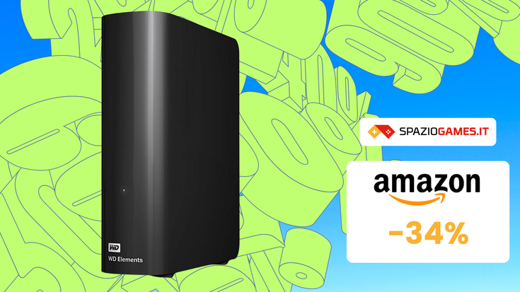 Un MEGA hard disk con un MEGA SCONTO: WD Elements da 16 TB a -34!