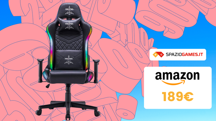 SUPER sconto su questa sedia gaming RGB: solo 189€!