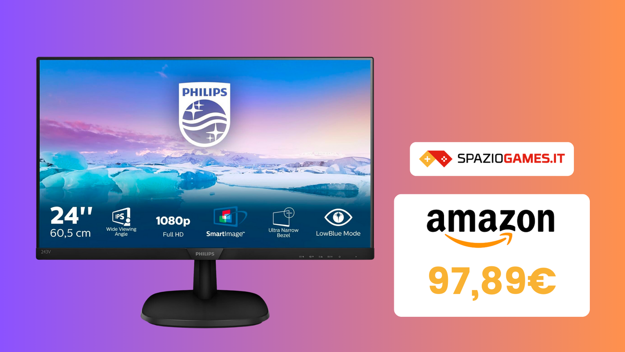 Immagine di Monitor Philips 24" FHD a un OTTIMO PREZZO: solo €99,35!