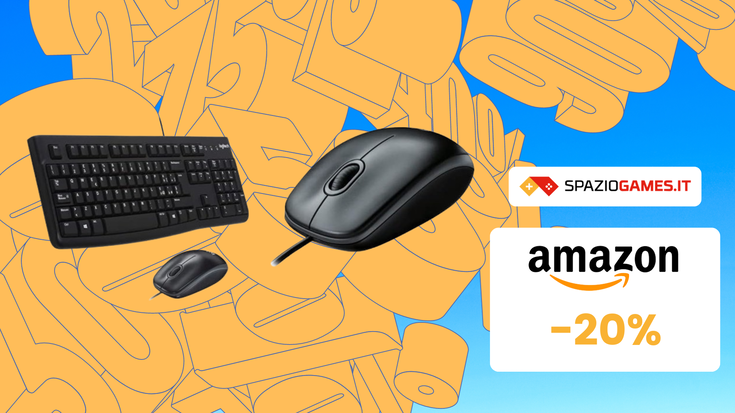 TASTIERA E MOUSE LOGITECH MK120 SOTTOCOSTO su Amazon, AFFARE al -20%