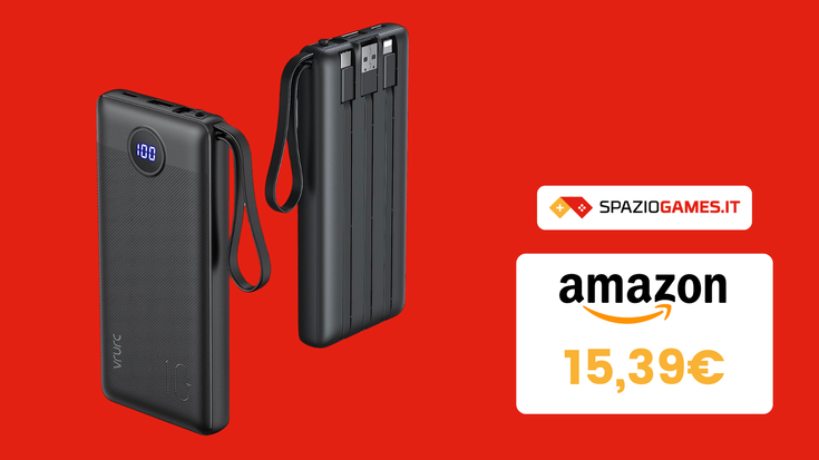 Questo power bank ha un DOPPIO SCONTO e vi permette di caricare 4 dispositivi!