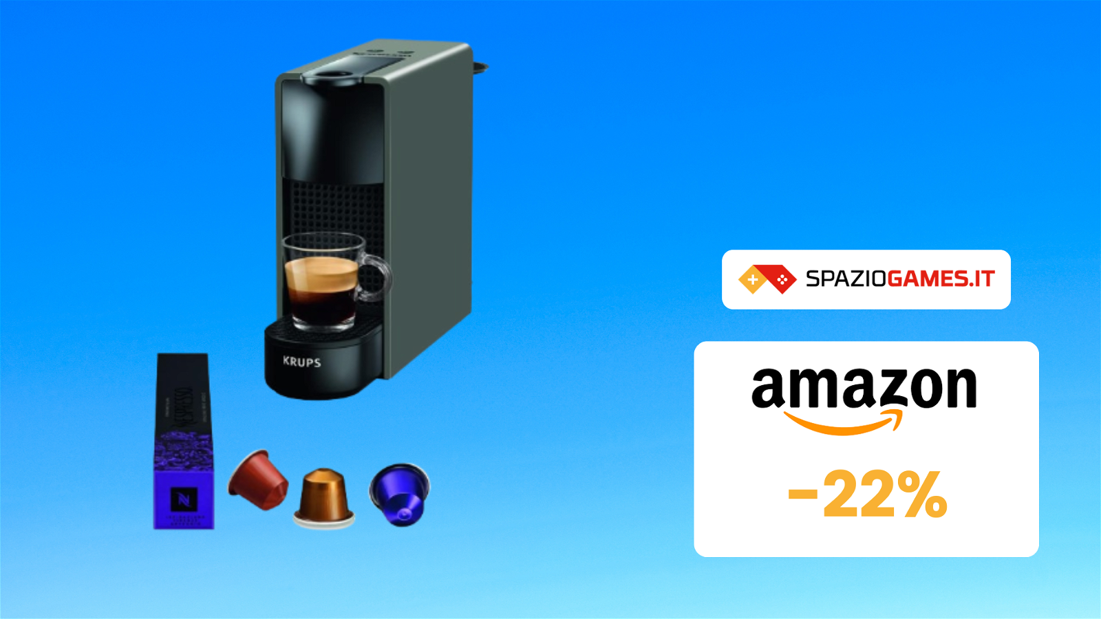 Nespresso Essenza Mini SOTTOCOSTO su Amazon, AFFARE al -22%