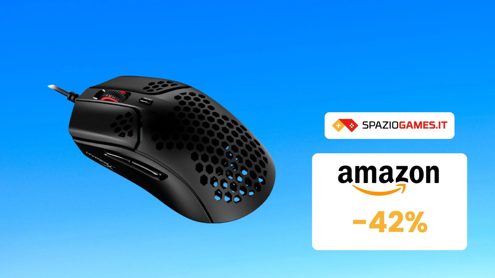 FOLLIA AMAZON: questo mouse gaming HyperX è da comprare subito! -42%
