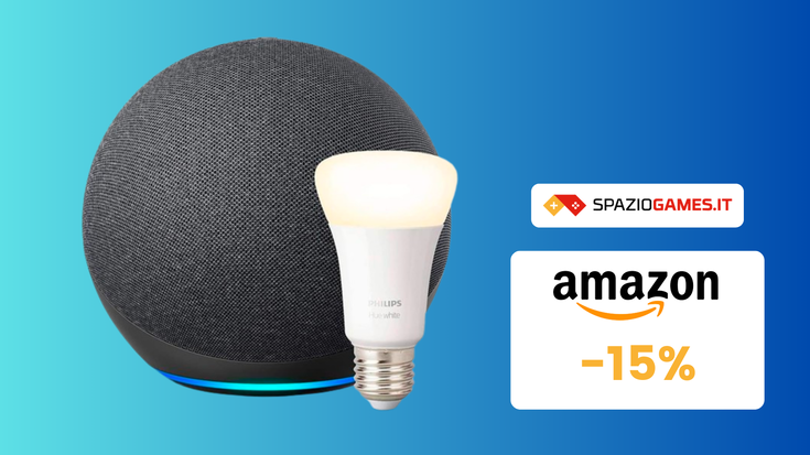 Prezzo SUPER per bundle con Echo 4ª Gen + Lampadina Philips Hue! (-15%)