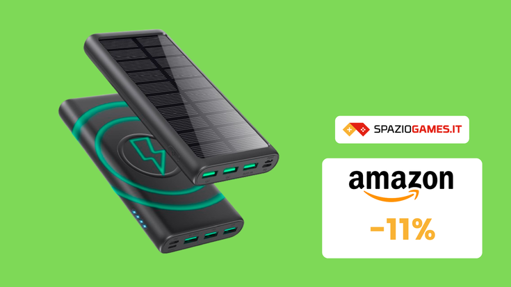 Power bank solare e wireless a prezzo SUPER su Amazon!