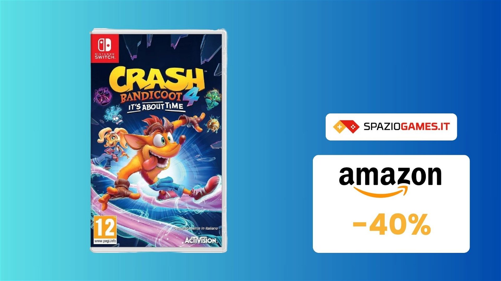 Crash Bandicoot It's About Time per Switch a  prezzo SHOCK su Amazon! (-40%)