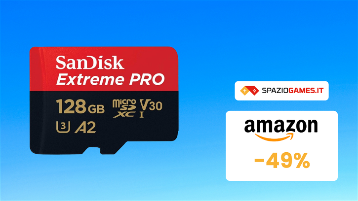 Immagine di Scheda SD SanDisk 128GB + adattatore in SUPER sconto su Amazon! (-49%)