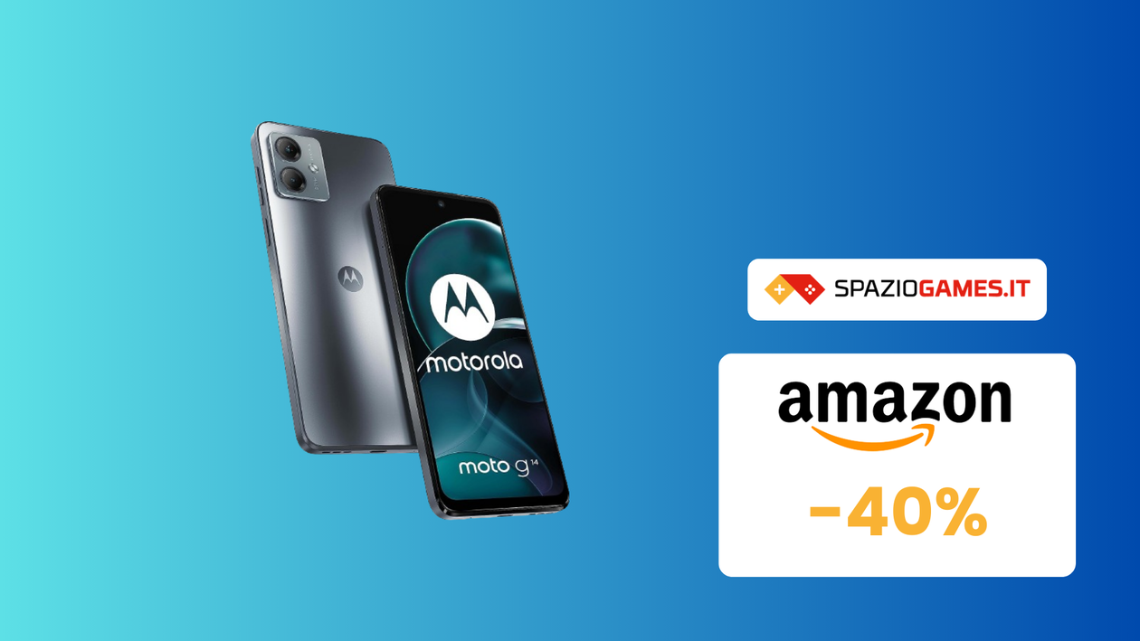 Immagine di Motorola Moto g14 in sconto su Amazon, AFFARE al -40%