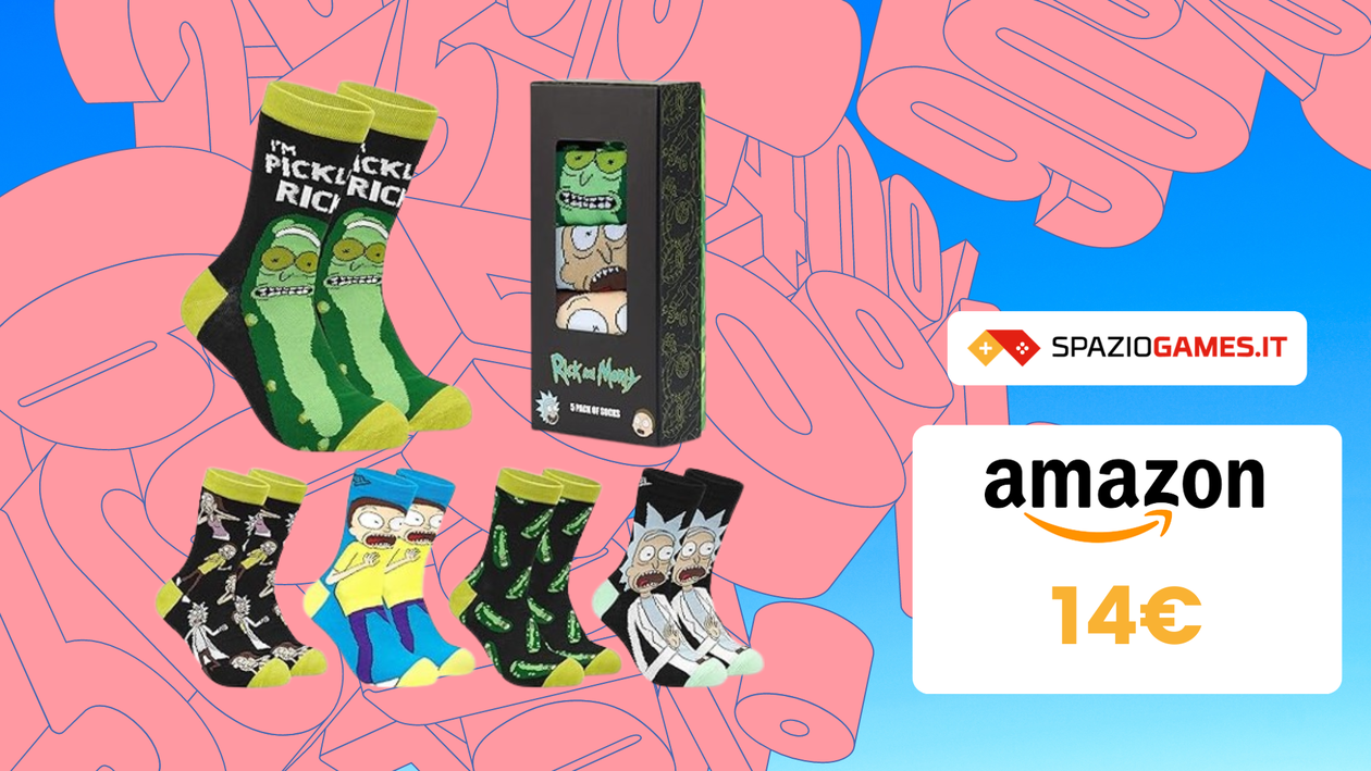 Immagine di 5 paia di calzini a tema Rick e Morty a meno di 15€ su Amazon!