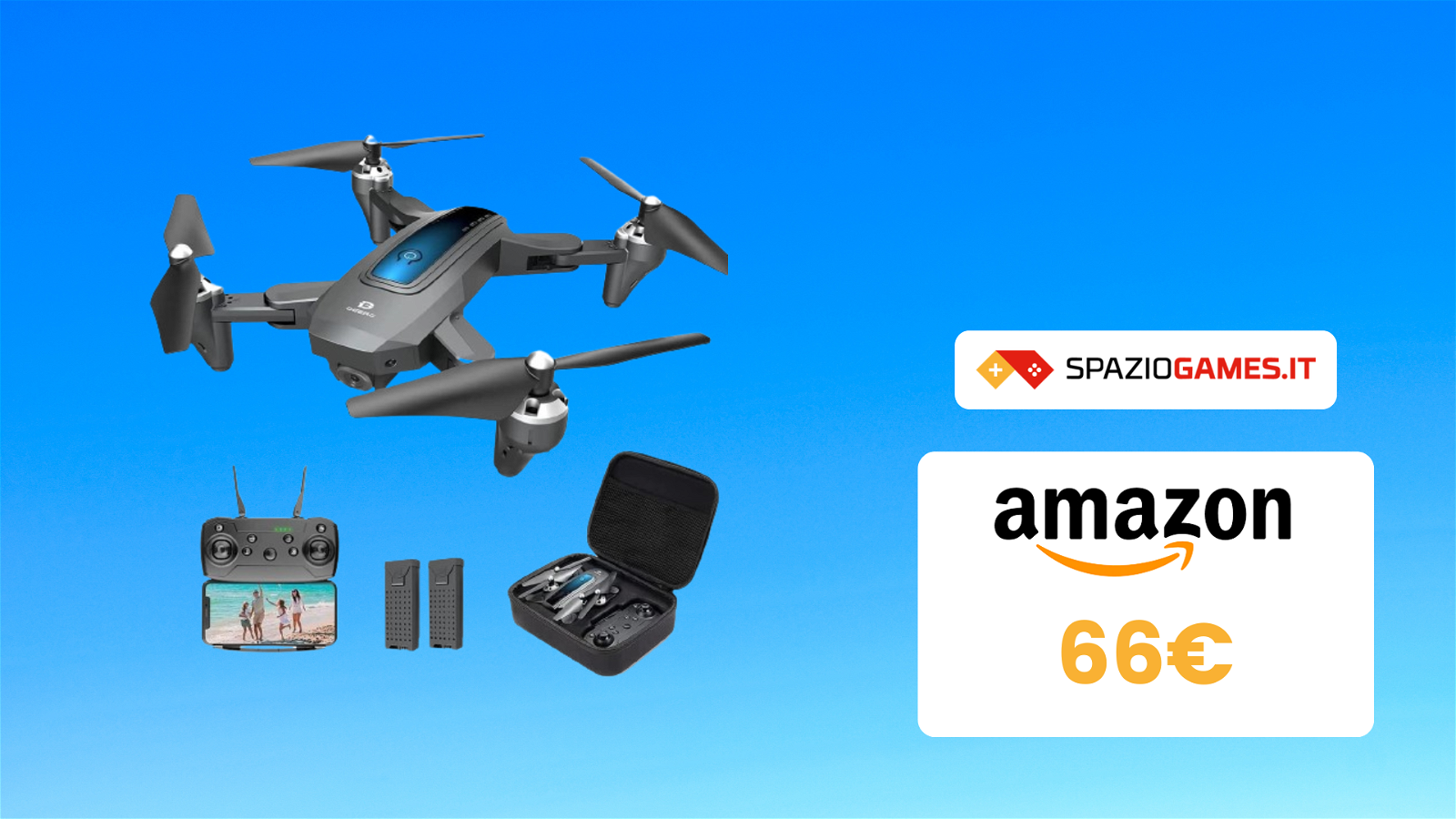 Questo OTTIMO drone pieghevole DEERC costa solo 66€!