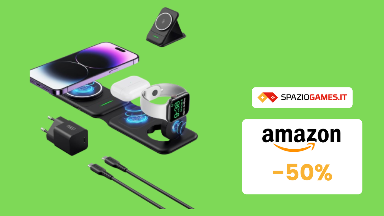 Immagine di Caricatore Wireless 3 in 1 a METÀ PREZZO con il COUPON SCONTO del 50%!