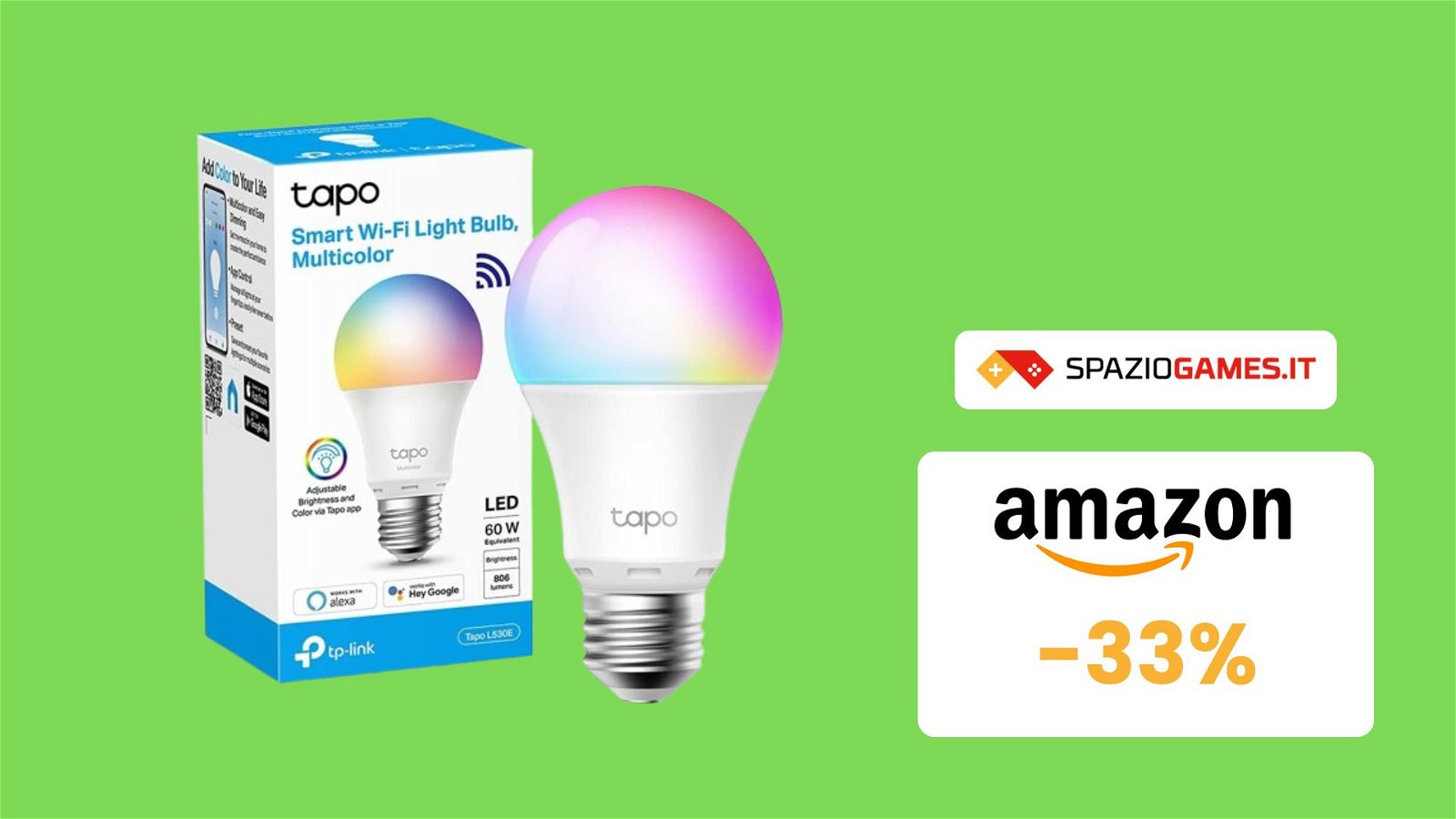 Lampadina LED Smart Multicolore: STUPENDA e costa POCHISSIMO! Soli 9€!