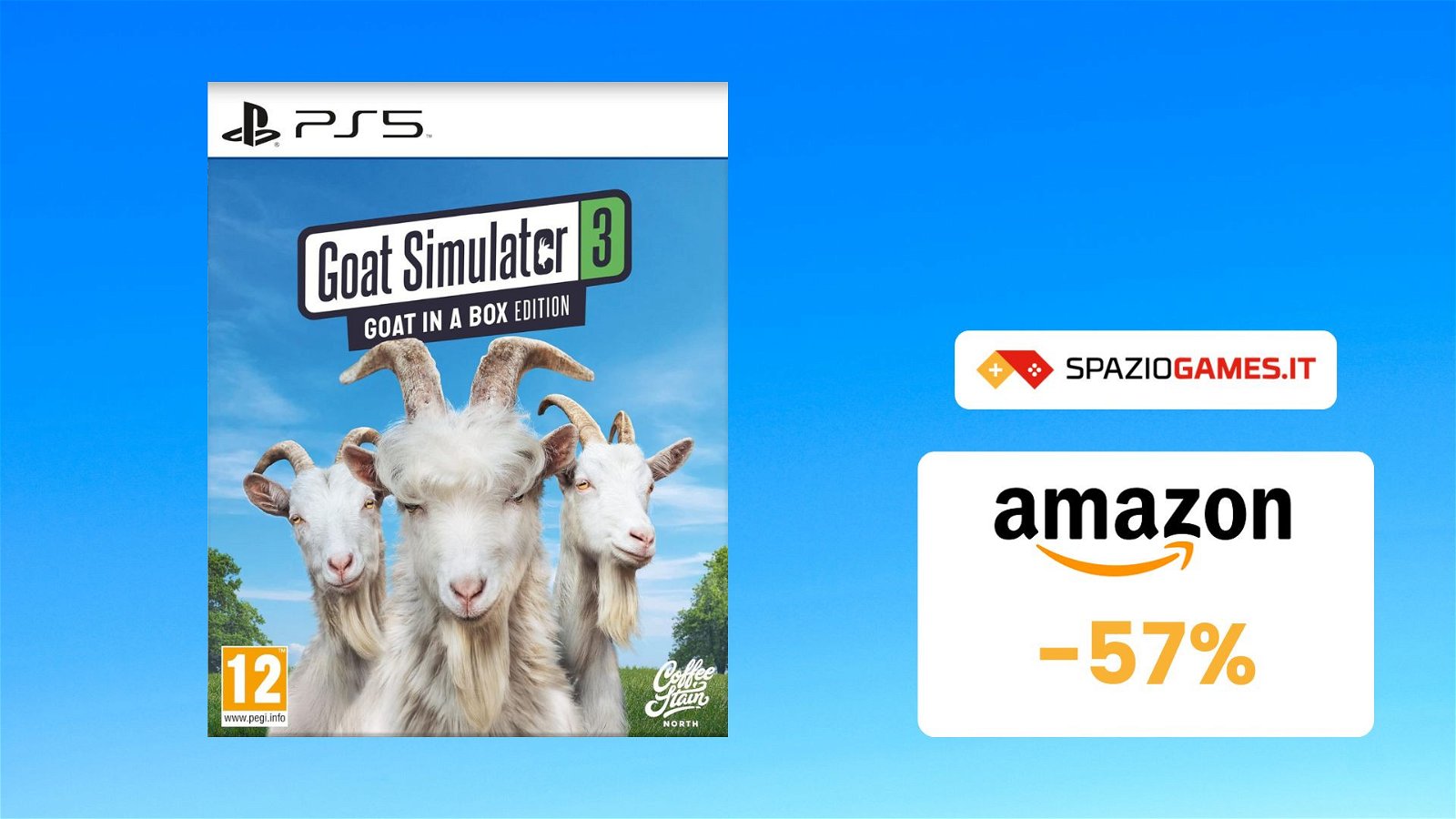 Goat Simulator 3: Goat in A Box Edition oggi vi costa MENO della metà! (-57%)