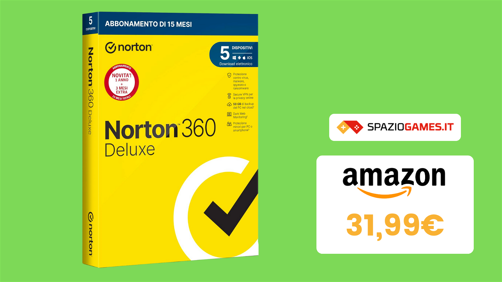 Norton 360 Deluxe ora a SOLI 32€: SUPER offerta! - SpazioGames