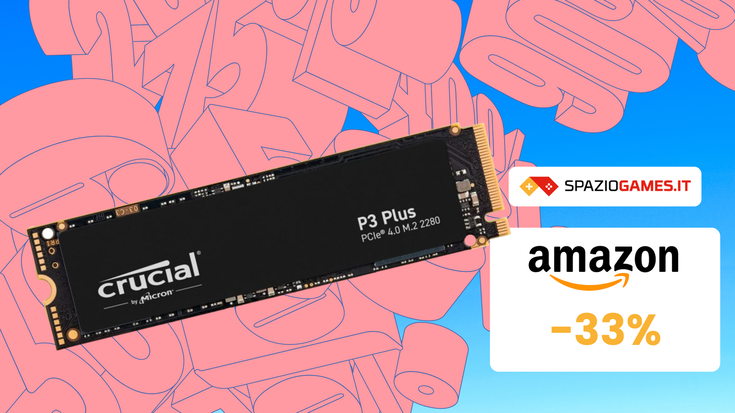 SSD Crucial P3 Plus 2TB ora a un prezzo SUPER con un DOPPIO sconto!