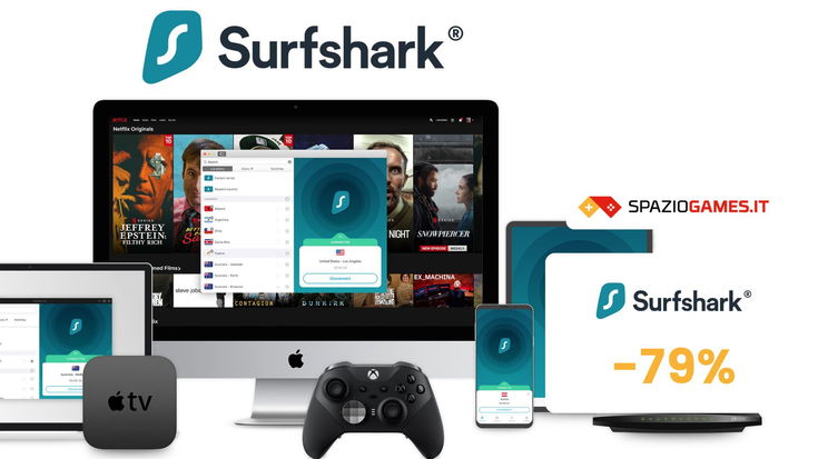 Surfshark VPN: 79% di sconto + 2 mesi gratis sul piano biennale!