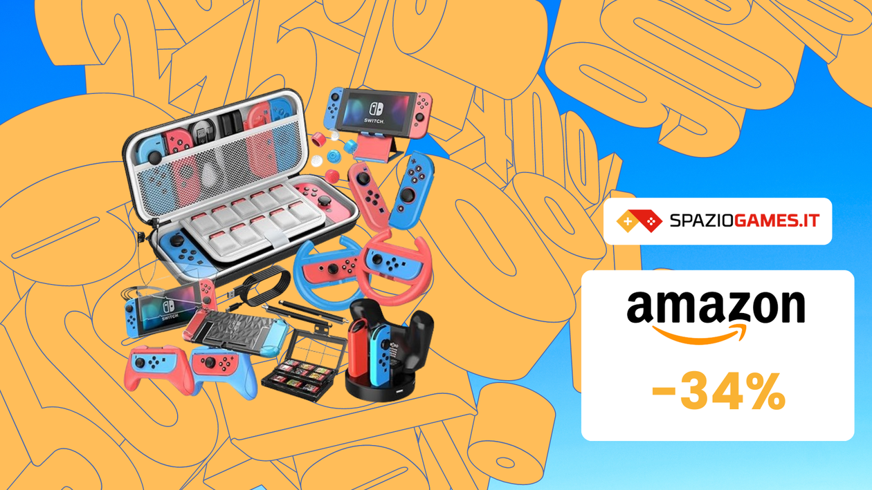 Immagine di Kit Accessori Nintendo Switch, CHE PREZZO! Su Amazon risparmi il 34%
