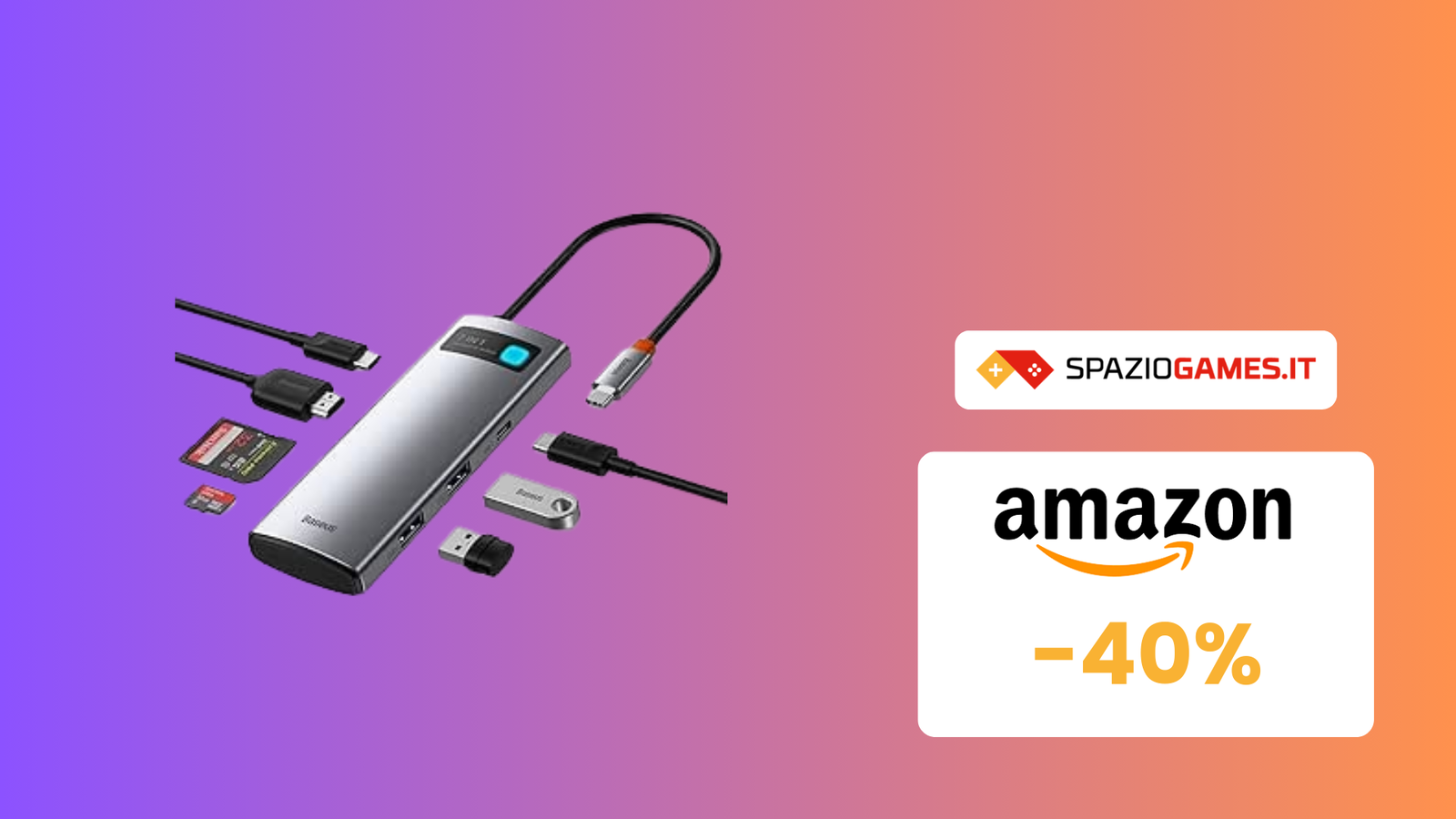 SVUOTATUTTO AMAZON: Adattatore 7 in 1 USB-C in sconto del 40%