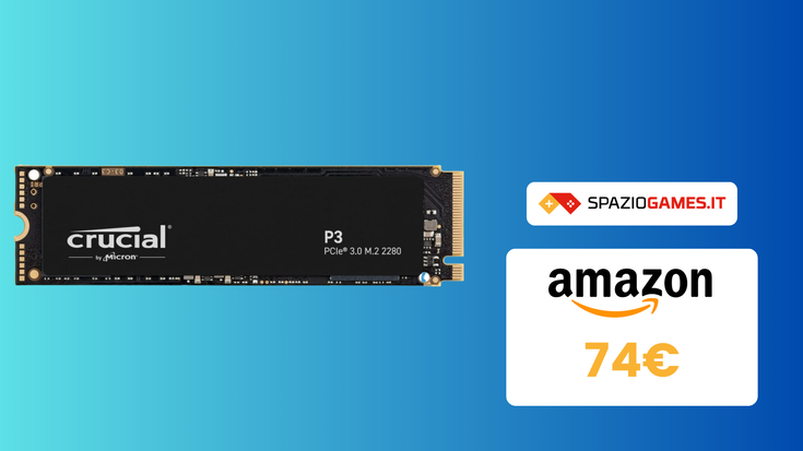 SSD Crucial torna disponibile a meno di 75€