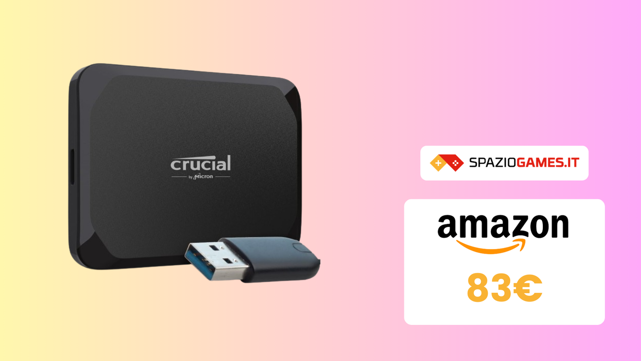 Immagine di SSD portatile Crucial da 1TB a un prezzo SHOCK su Amazon, solo 83€!