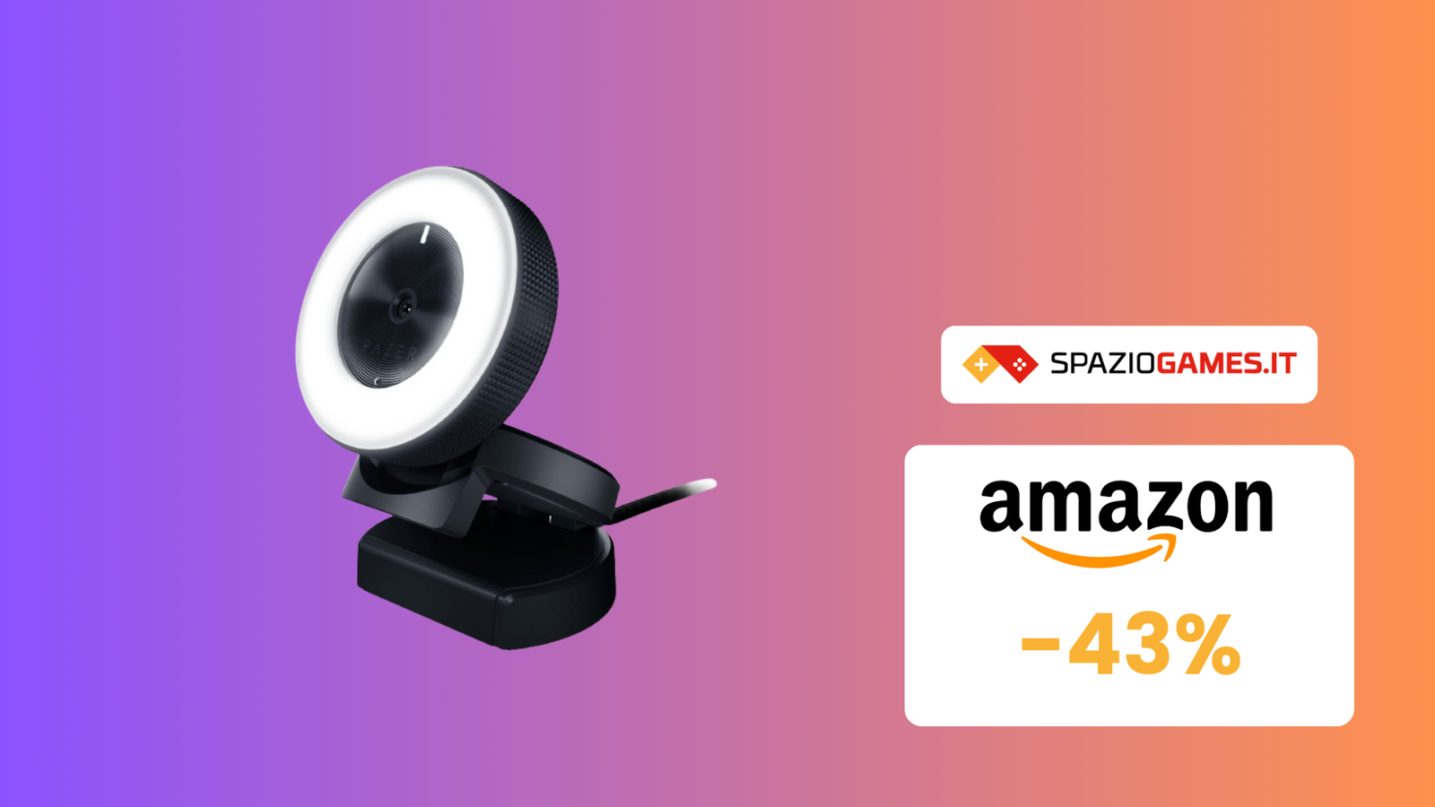 Webcam streaming Razer Kiyo a un prezzo TOP su Amazon! (-43%)
