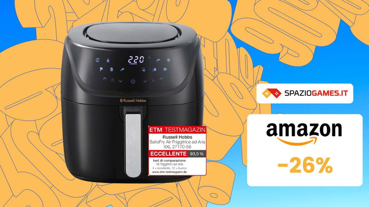 Friggitrice ad aria Russell Hobbs XXL, CHE PREZZO! Su Amazon risparmi il 26%!