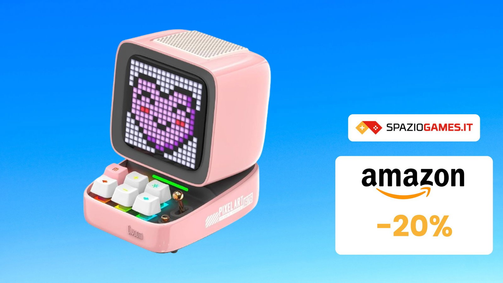Divoom Ditoo Altoparlante Bluetooth Portatile con Display Pixel Retro, Controllo con Smartphone
