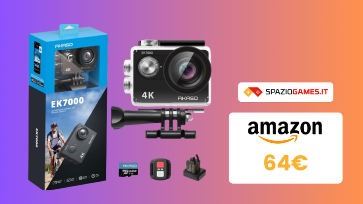 DOPPIO SCONTO! Action cam 4K a SOLI 64€!