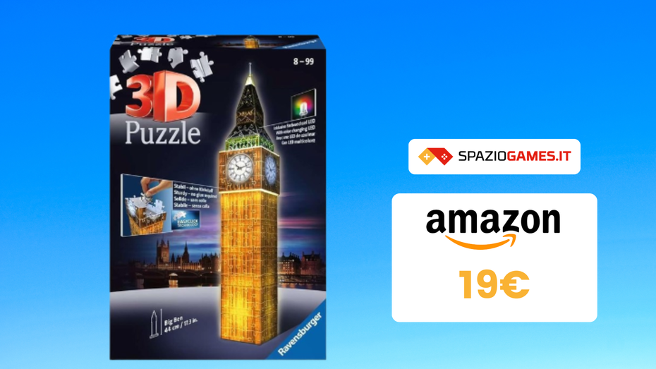 Immagine di OFFERTA LIMITATA sul Big Ben Puzzle 3D Night Edition di Ravensburger: solo 19€!