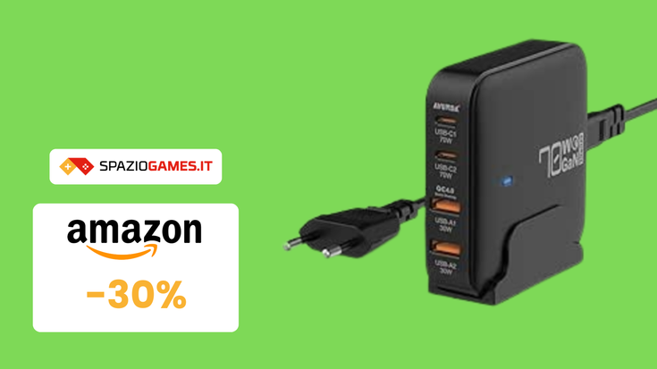 Caricatore USB C 4 Porte a SOLI 25€ grazie al COUPON SCONTO!