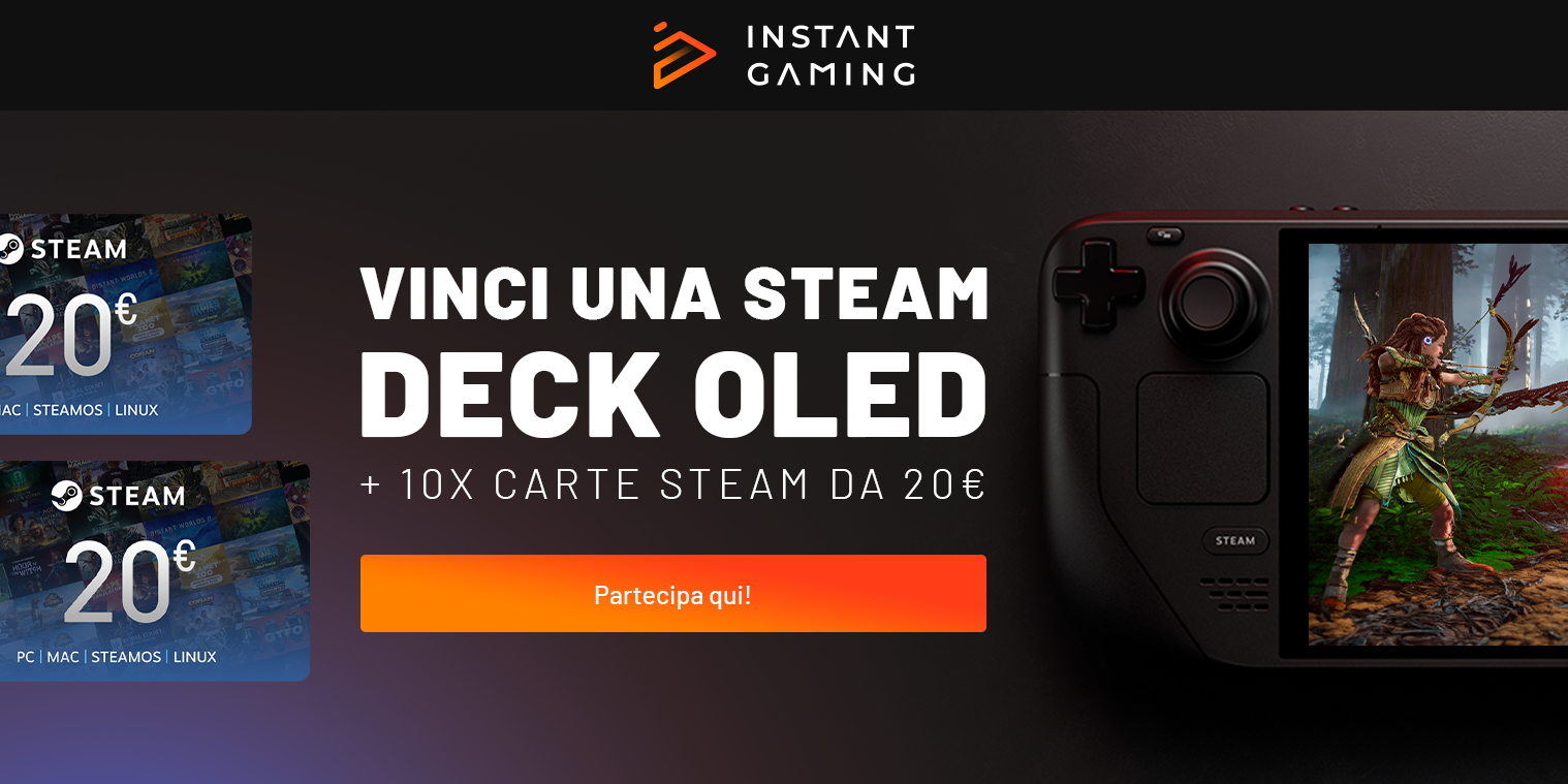 Vinci gratis una Steam Deck OLED con Instant Gaming