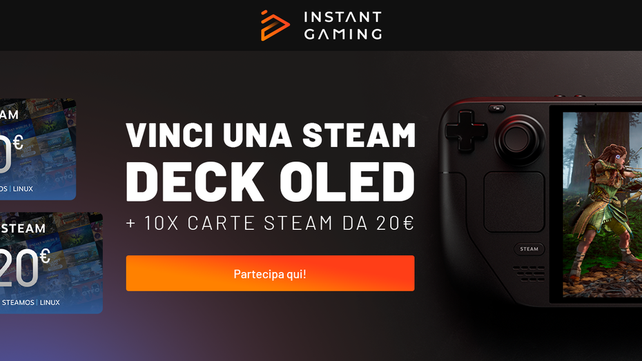 Immagine di Vinci gratis una Steam Deck OLED con Instant Gaming