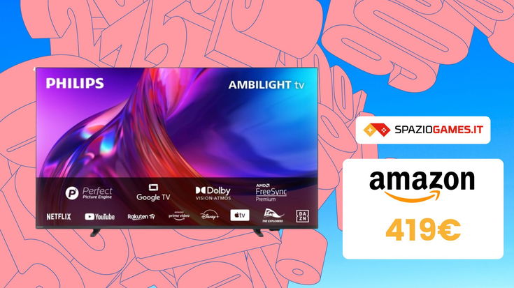 Questa smart TV Philips 4K da 43" con Ambilight non è mai costata così POCO! SOLO 419€!