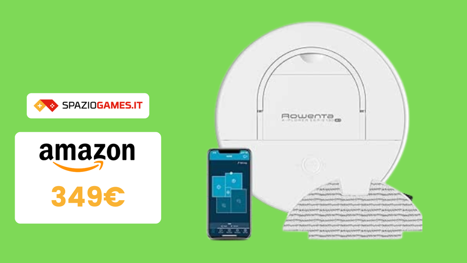 Immagine di Robot Aspirapolvere Lavapavimenti Rowenta in OFFERTA a TEMPO!