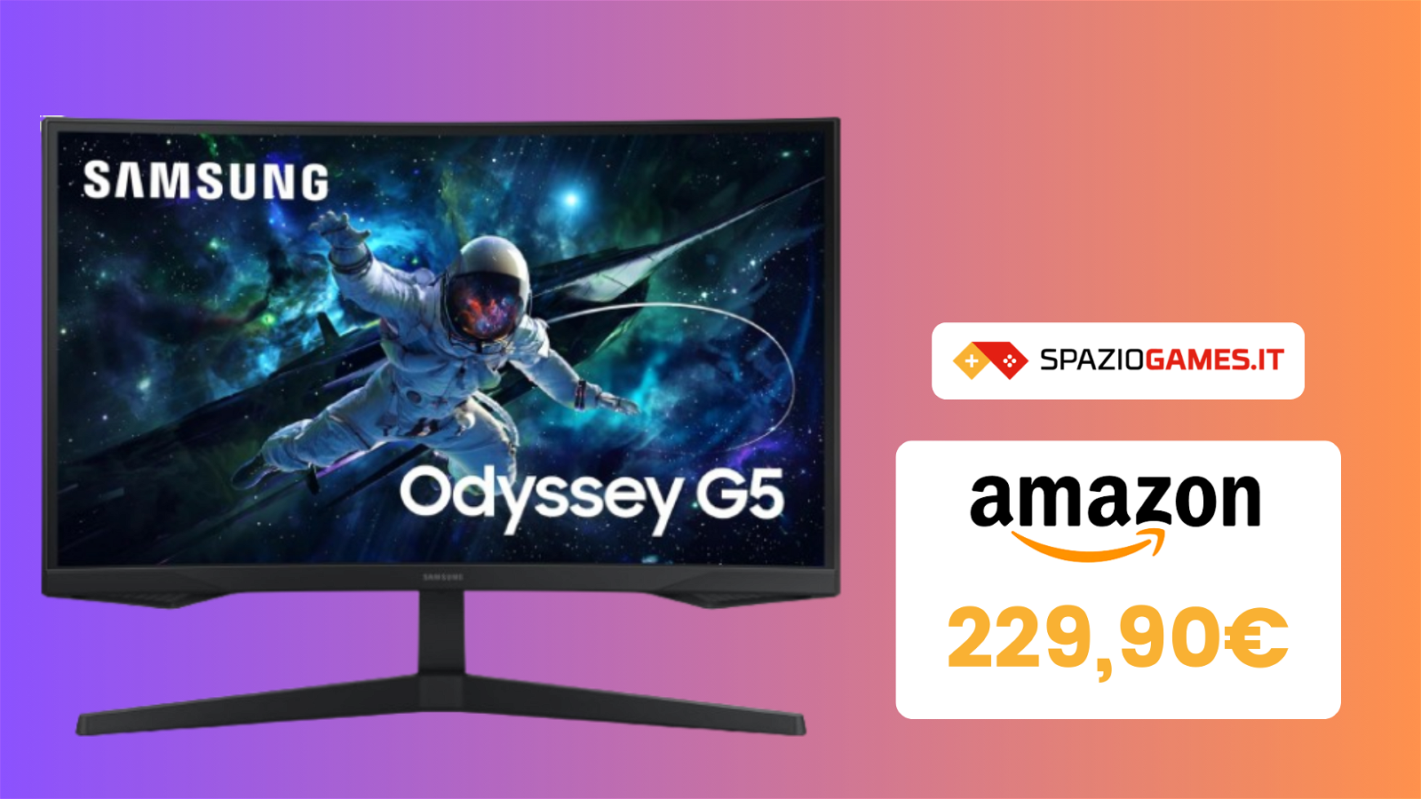 OFFERTA TOP! Monitor Gaming Samsung Odyssey G5 a SOLI 229€!
