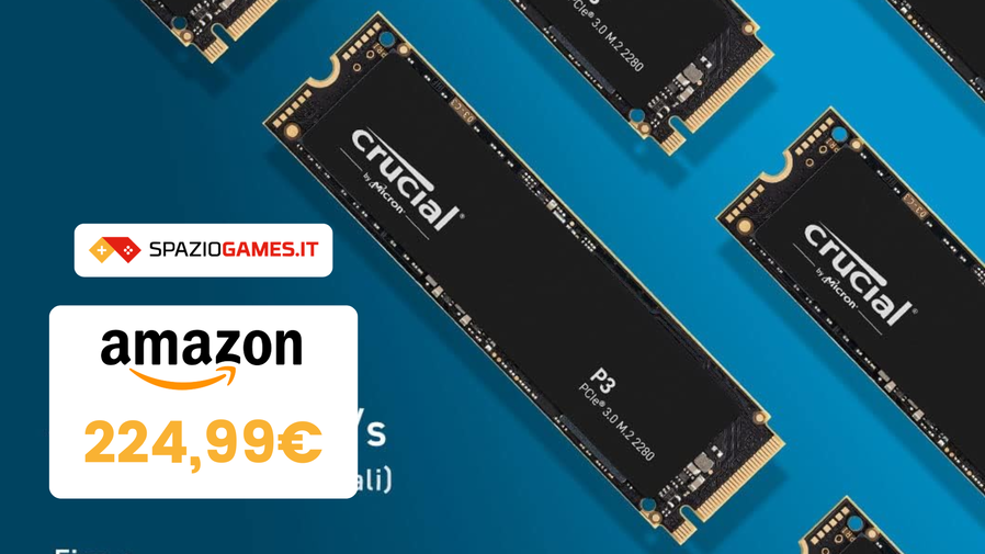 Immagine di PREZZO TOP per SSD NVMe Crucial P3 da 4TB: oggi a soli 225€