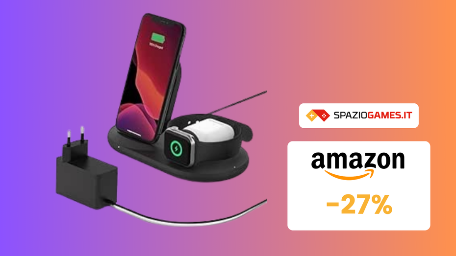 Immagine di Caricabatterie wireless 3 in 1 a soli 49€! SCONTO del 27%!